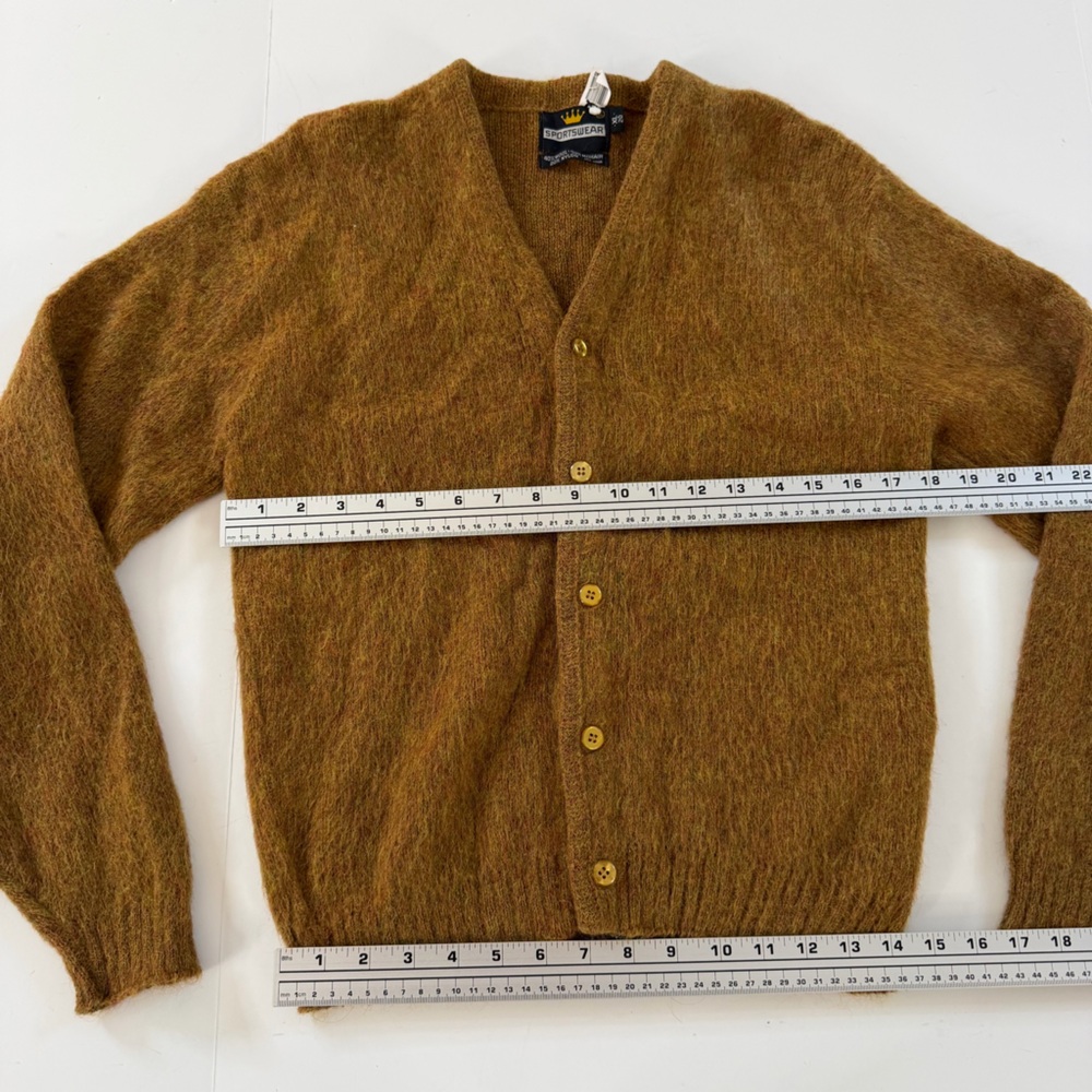 VTG 1960s Wool Mohair Fuzzy Cardigan Kurt Cobain Grunge Sweater Sz Small - Picture 8 of 11